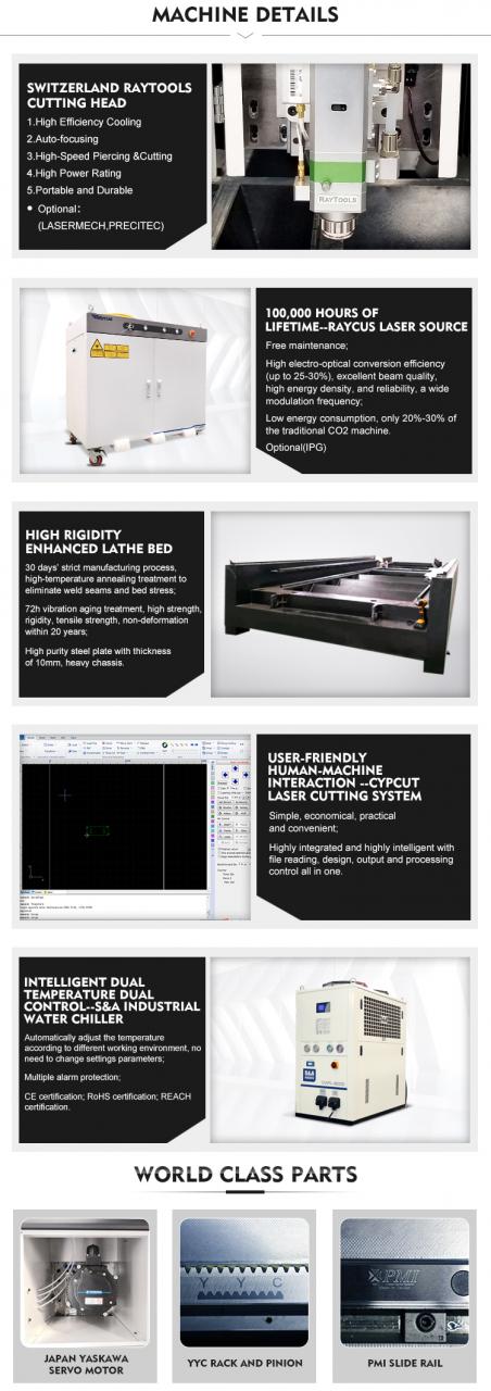 1kw 2kw 3kw 6kw Cnc Fiber Laser Cutting Machines Para sa Stainless Steel Metal Sheet